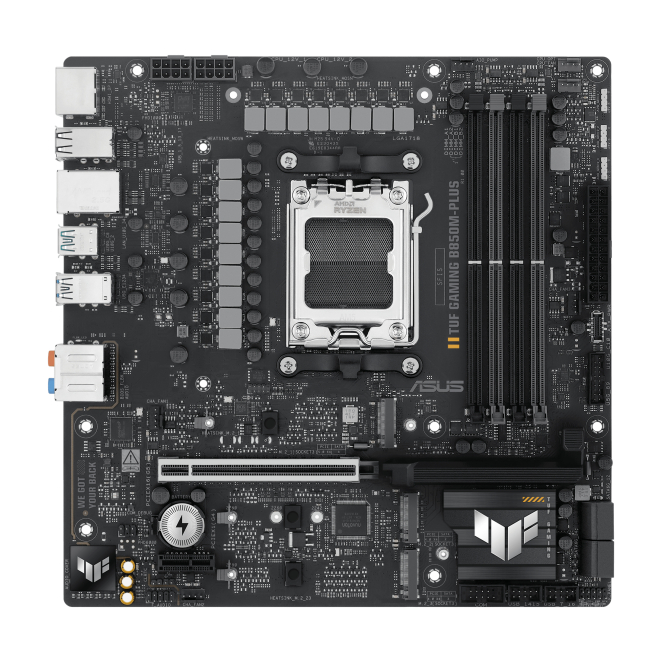 ASUS TUF GAMING B850M-PLUS AMD B850 Zócalo AM5 micro ATX 2 ASUS TUF Gaming B850M-PLUS vista superior