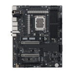 Vista frontal de la placa base ASUS PROART Z890-CREATOR WIFI Intel Z890 LGA 1851 (Socket V1) ATX, SKU 90MB1JD0-M0EAY0, mostrando sus ranuras y conectores.