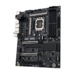 Vista frontal de la placa base ASUS PROART Z890-CREATOR WIFI Intel Z890 LGA 1851 (Socket V1) ATX, SKU 90MB1JD0-M0EAY0, mostrando sus ranuras y conectores.