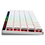 Imagen del teclado ASUS ROG Falchion RX Low Profile en color blanco con conectividad USB, RF Wireless y Bluetooth. SKU: 90MP03EC-BKUA10.