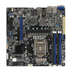 ASUS P12R-M motherboard featuring Intel C256 chipset, LGA 1200 socket, and ATX form factor. SKU: 90SB09X0-M1UAY0
