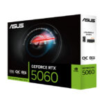 Tarjeta gráfica ASUS RTX5060-O8G-LP-BRK con GPU NVIDIA GeForce RTX 5060 y 8 GB de memoria GDDR7. SKU: 90YV0N90-M0NA00