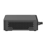 Vista frontal del ASUS NUC 15 Pro Desktop en color negro, equipado con procesador Intel Core i7 y SKU 90AR00R2-M000F0.