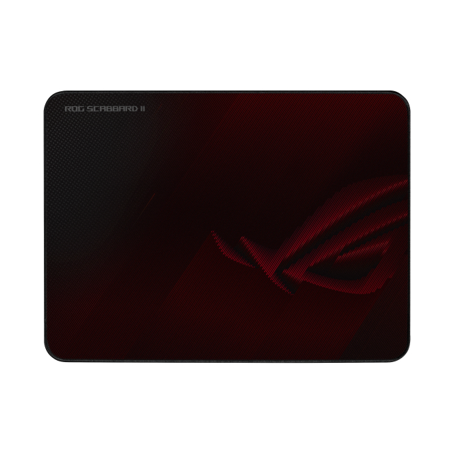ASUS ROG Scabbard II Alfombrilla de Ratón Resistente al Agua Imagen de la alfombrilla de ratón para juegos ASUS ROG Scabbard II en color rojo, SKU 90MP02H0-BPUA00. Ideal para gamers, con superficie duradera y resistente al agua.