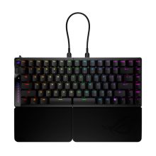 Teclado ASUS ROG Falcata para juegos con conexiones USB, RF Wireless y Bluetooth en color negro. SKU 90MP043H-BKUA20