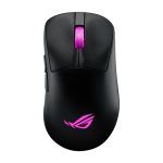 Imagen del ratón ASUS ROG Keris II Origin, diseñado para juegos, con conectividad RF Wireless, Bluetooth y USB Type-A y una resolución óptica de 42000 DPI. SKU: 90MP04A0-BMUA00