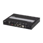 Imagen del interruptor KVM ATEN modelo CN9850-AT-G en color negro con soporte remoto para gestión eficiente