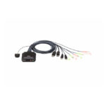 ATEN Switch KVM formato cable con DisplayPort y USB de 2 puertos, incluye selector remoto de puerto, modelo CS22DP-AT