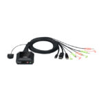 ATEN Switch KVM en formato cable híbrido DisplayPort de 2 puertos USB-C, modelo CS52DP-AT