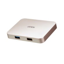 ATEN Docking Station ultracompacta USB-C con power pass-through. Producto UH3235-AT. Diseño compacto y eficiente.