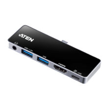 ATEN Docking Station de viaje, modelo UH3238-AT, con conectividad USB-C y pasarela de alimentación integrada