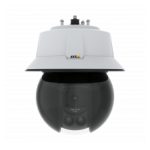 Imagen de la cámara de seguridad IP Axis 01924-003 con resolución de 1920 x 1080 píxeles, diseñada para uso en pared tanto en interior como en exterior.