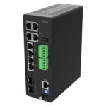 Imagen del switch gestionado Axis modelo 02621-001 con conectividad 10G Ethernet y soporte para energía sobre Ethernet PoE en color negro