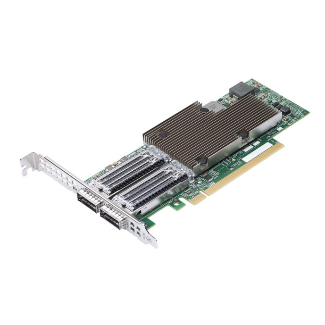 Broadcom adaptador de red interno Fibra 100G Imagen del adaptador y tarjeta de red interno de fibra Broadcom BCM957508-P2100G que ofrece una velocidad de 100000 Mbit/s