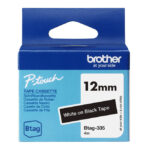 Cinta para impresora de etiquetas Brother BTAG-335, blanco sobre negro, SKU BTAG335