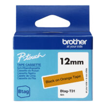 Brother BTAG-T31 cinta para impresora de etiquetas, negro sobre naranja, SKU BTAGT31, ideal para etiquetado industrial
