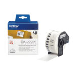 Brother DK-22225 cinta para impresora de etiquetas en negro sobre blanco, ideal para etiquetado duradero, SKU DK22225