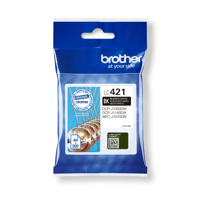 Brother LC421BK cartucho de tinta 1 pieza(s) Original Negro 1 Brother LC421BK cartucho de tinta negra