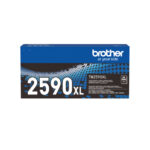 Vista frontal del cartucho de tóner Brother TN-2590XL alta capacidad en color negro, SKU TN2590XL