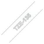 Cinta Brother TZE-135 para impresora de etiquetas, color blanco sobre transparencia, SKU TZE135