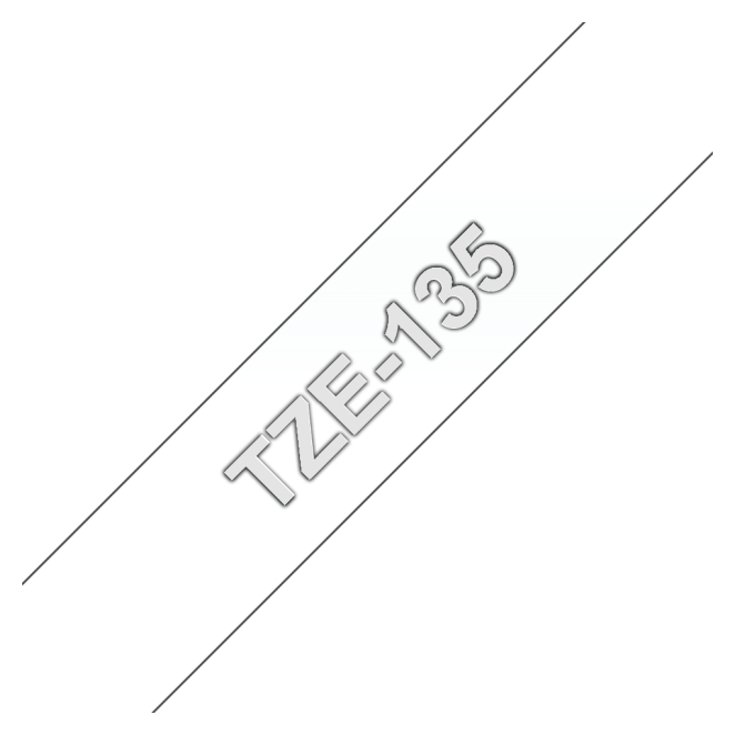 Brother cinta para impresora de etiquetas Blanco sobre transparencia duradera Cinta Brother TZE-135 para impresora de etiquetas, color blanco sobre transparencia, SKU TZE135