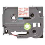 Brother cinta para impresora de etiquetas modelo TZE-242, color rojo sobre fondo blanco. SKU TZE242.