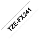 Imagen de la cinta Brother TZE-FX241 para impresora de etiquetas, color negro sobre blanco, SKU TZEFX241