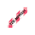 Cinta Brother TZE-MPRG31 para impresora de etiquetas, color negro sobre rojo. SKU: TZEMPRG31