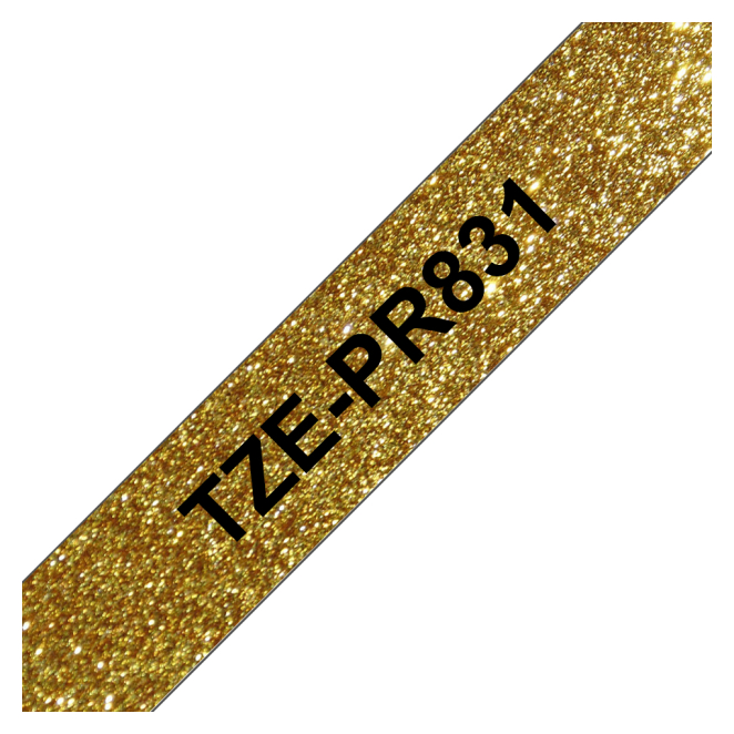 Brother TZE-PR831 cinta para impresora de etiquetas Negro en el oro texto en caja