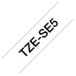 Brother TZE-SE5 cinta para impresora de etiquetas Negro sobre blanco, compatible con impresoras TZ/TZe - SKU TZESE5