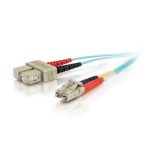 C2G 85532 cable de fibra óptica de 2 metros, con conectores LC y SC, de color turquesa, OFNR