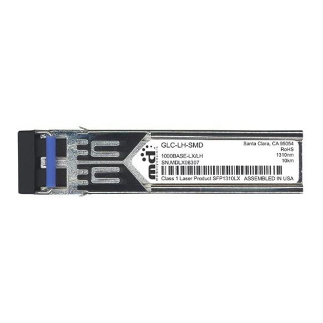 Cisco Módulo Transceptor SFP 1000 Mbit/s 1300 nm El módulo transceptor Cisco GLC-LH-SMD admite 1000 Mbit/s y tiene una longitud de onda de 1300 nm. SKU: GLC-LH-SMD=