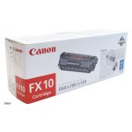 Vista del Canon FX10 cartucho de tóner negro original de una pieza, SKU 0263B002, destacando su alto rendimiento para impresoras Canon