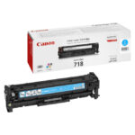 Canon CRG-718 C cartucho de tóner original en color cian, SKU 2661B002. Ideal para impresiones de alta calidad.
