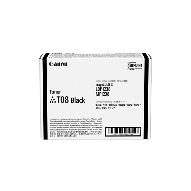 Canon cartucho de tóner negro T08 original Cartucho de tóner negro Canon T08 original, 1 pieza, SKU: 3010C006