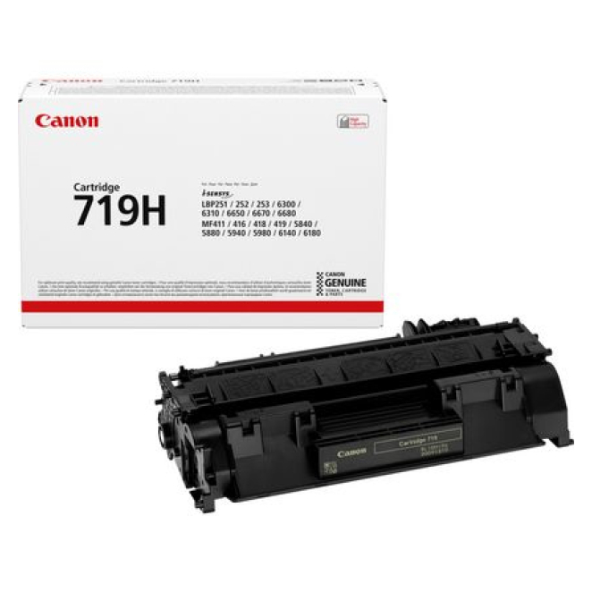 Tóner Canon Original 719H Negro de Alto Rendimiento Tóner Canon Original 719H, negro, alto rendimiento para impresoras compatibles, SKU 3480B012