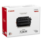 Imagen del cartucho de tóner negro original Canon CRG-724H para impresoras, modelo 3482B002, alta capacidad para impresiones nítidas y duraderas