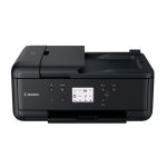 Vista frontal de la impresora Canon PIXMA TR7650 de inyección de tinta con resolución de 4800 x 1200 DPI y conectividad Wifi. SKU 4452C026