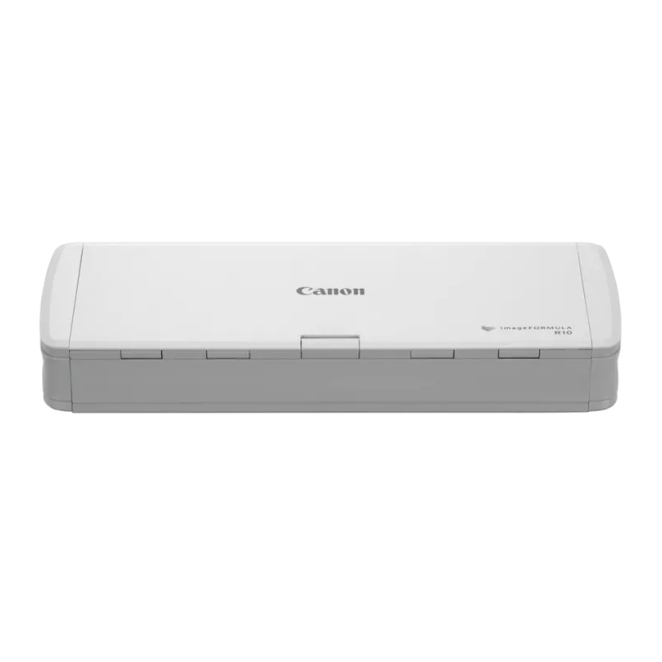 Canon escáner alimentar hojas 600 x 600 DPI A4 blanco Canon imageFORMULA R10 escáner alimentado con hojas, resolución de 600 x 600 DPI, tamaño A4 en color blanco. SKU 4861C003.