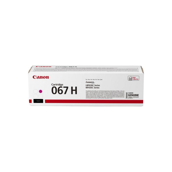 Canon cartucho de tóner magenta 067H de alta capacidad Canon 067H cartucho de tóner original en magenta para impresoras láser, SKU 5104C002