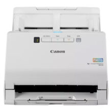 Escáner Canon RS40 alimentado con hojas, resolución de 600 x 600 DPI, color blanco, SKU 5209C003