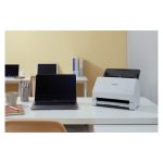 Canon imageFORMULA R30 escáner alimentado por hojas, con resolución de 600 x 600 DPI, tamaño A4 en color blanco. SKU: 6051C003