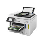 Imagen de la impresora Canon MAXIFY GX 7150, modelo de inyección de tinta A4, resolución 600 x 1200 DPI, con conectividad Wifi. SKU 6880C006.