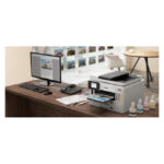 Imagen de la impresora Canon MAXIFY GX 7150, modelo de inyección de tinta A4, resolución 600 x 1200 DPI, con conectividad Wifi. SKU 6880C006.