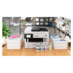 Imagen de la impresora Canon MAXIFY GX 7150, modelo de inyección de tinta A4, resolución 600 x 1200 DPI, con conectividad Wifi. SKU 6880C006.