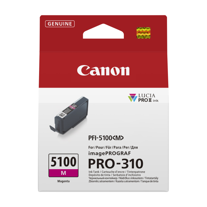 Canon PFI-5100 M cartucho de tinta original magenta Canon PFI-5100 M cartucho de tinta magenta, una pieza, SKU 6954C001
