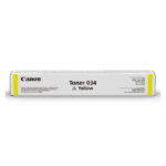 Canon 034 cartucho de tóner original amarillo, SKU 9451B001, para impresiones de alta calidad y duraderas.