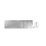 CHERRY DW 9100 SLIM teclado y ratón inalámbricos con RF Wireless y Bluetooth, diseño QWERTY en inglés de EE. UU., color plata. SKU: JD-9100EU-1