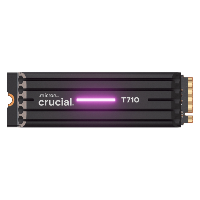 Crucial T710 4TB M.2 NVMe SSD con PCIe 5.0 Disco SSD Crucial T710 de 4 terabytes con conector M.2 y tecnología PCI Express 5.0, SKU CT4000T710SSD5