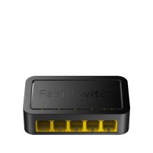 Cudy Switch Fast Ethernet modelo FS105D. Ofrece conectividad de 10/100 Mbps en color negro.
